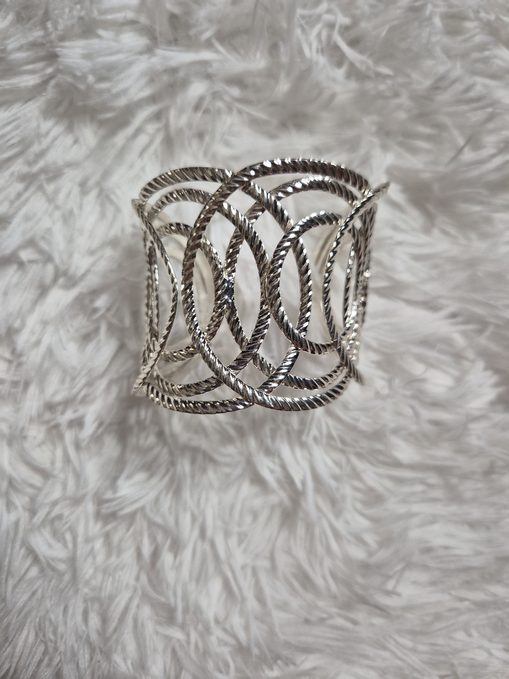 Silver Cuff Bracelet Wide Greek Goddess Grecian Wonder Woman Gladiator Warrior ✨